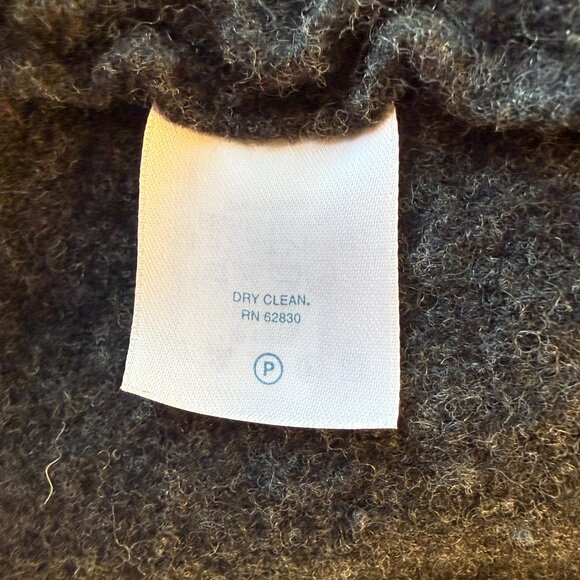 Lands' End Petite 8P black long sleeve collared button down wool jacket women's - Picture 9 of 9